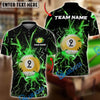 BlueJose Billiards Ball 9 Tearing Lightning Thunder Personalized Name Shirt (6 Colors)