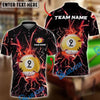 BlueJose Billiards Ball 9 Tearing Lightning Thunder Personalized Name Shirt (6 Colors)