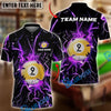 BlueJose Billiards Ball 9 Tearing Lightning Thunder Personalized Name Shirt (6 Colors)