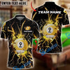 BlueJose Billiards Ball 9 Tearing Lightning Thunder Personalized Name Shirt (6 Colors)