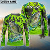 Bluejose Fishing Light Green Camo Scale Custom Name & Team Name 3D Shirts (12 Breeds)