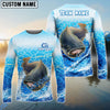 Bluejose Fishing White Blue Ocean Splash Custom Name & Team Name 3D Shirts (12 Breeds)