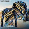 Bluejose Fishing Navy Hexagon Gold Stripe Custom Name & Team Name 3D Shirts (12 Breeds)