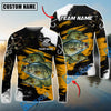Bluejose Fishing Yellow Rustic Camouflage Custom Name & Team Name 3D Shirts (12 Breeds)