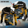 Bluejose Fishing Yellow Rustic Camouflage Custom Name & Team Name 3D Shirts (12 Breeds)