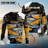 Bluejose Fishing Yellow Rustic Camouflage Custom Name & Team Name 3D Shirts (12 Breeds)