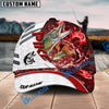 BlueJose Fishing White Red Lava Sport Personalized Name Classic 3D Cap Personalized Cap (13 Breeds)