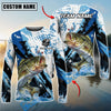 Bluejose Fishing Blue Slash Graphic Design Custom Name & Team Name 3D Shirts (12 Breeds)