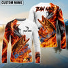 Bluejose Fishing Red Fire Flame Smoke Design Custom Name & Team Name 3D Shirts (12 Breeds)