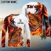 Bluejose Fishing Red Fire Flame Smoke Design Custom Name & Team Name 3D Shirts (12 Breeds)