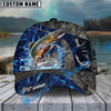 BlueJose Fishing Water Splash Camo Happy Personalized Name Classic 3D Cap Personalized Cap (13 Breeds)
