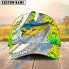 BlueJose Fishing Fish Scale Silver Stripe Personalized Name Classic 3D Cap (13 Breeds)