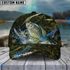 BlueJose Fishing Woodland Camouflage Water Splash Personalized Name Classic 3D Cap (13 Breeds)