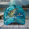 BlueJose Fishing Aqua Camouflage Lace Up Personalized Name Classic 3D Cap (13 Breeds)