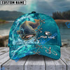 BlueJose Fishing Aqua Camouflage Lace Up Personalized Name Classic 3D Cap (13 Breeds)