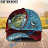 BlueJose Fishing Red Lightning Water Texture Rope Personalized Name Classic 3D Cap (13 Breeds)