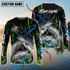 Bluejose Fishing Green Flame Grunge Camo Design Custom Name & Team Name 3D Shirts (12 Breeds)
