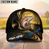 BlueJose Fishing Moonlight Gold Ocean Personalized Name Classic 3D Cap (13 Breeds)