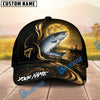 BlueJose Fishing Moonlight Gold Ocean Personalized Name Classic 3D Cap (13 Breeds)