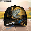 BlueJose Fishing Moonlight Gold Ocean Personalized Name Classic 3D Cap (13 Breeds)
