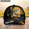 BlueJose Fishing Moonlight Gold Ocean Personalized Name Classic 3D Cap (13 Breeds)
