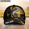 BlueJose Fishing Moonlight Gold Ocean Personalized Name Classic 3D Cap (13 Breeds)