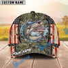 BlueJose Fishing Vintage USA Camo Design Personalized Name Classic 3D Cap (13 Breeds)