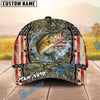 BlueJose Fishing Vintage USA Camo Design Personalized Name Classic 3D Cap (13 Breeds)