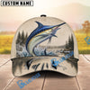 BlueJose Fishing Vintage Lake Scene Personalized Name Classic 3D Cap (13 Breeds)