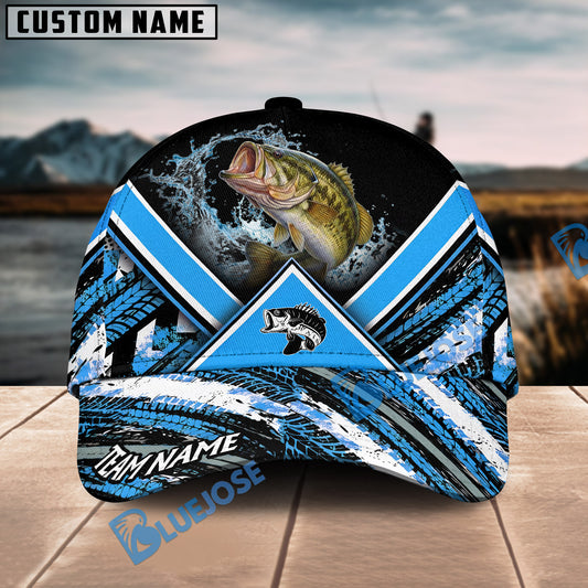 Bluejose Bass Fishing Blue Tire Triangle Pattern Personalized Cap