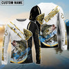 Bluejose Crappie Fishing Black Golden Hook Name & Team Name 3D Shirts