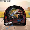 BlueJose Fishing American Flag Black Red Personalized Cap (13 Breeds)