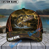 BlueJose Fishing Forest Camo Orange Trim Personalized Cap (13 Breeds)