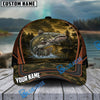 BlueJose Fishing Forest Camo Orange Trim Personalized Cap (13 Breeds)
