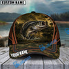 BlueJose Fishing Forest Camo Orange Trim Personalized Cap (13 Breeds)