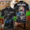 BlueJose Billiards 8 Ball Thunder Lightning Viking Warrior Design Personalized Name Shirt (6 Colors)