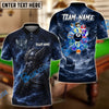 BlueJose Billiards 8 Ball Thunder Lightning Viking Warrior Design Personalized Name Shirt (6 Colors)