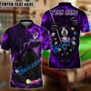BlueJose Billiards Among Ghosts Skulls 8 Ball Pool Design Personalized Name Shirt (6 Colors)
