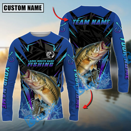 Bluejose Bass Fishing Neon Sport Jersey Style Custom Name & Team Name 3D Shirts