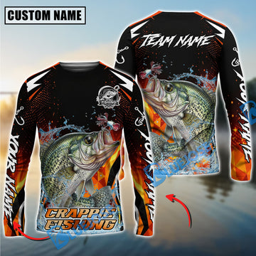 Bluejose Crappie Fishing Fire Touch Custom Name & Team Name 3D Shirts