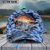 BlueJose Fishing Blue Camo Rip-Through Design Personalized Cap (13 Breeds)