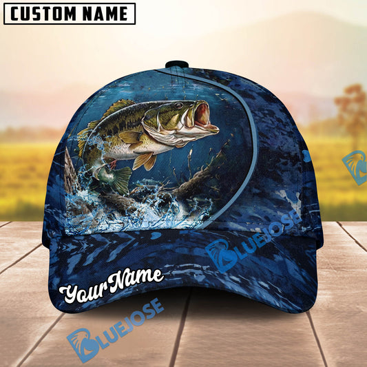 BlueJose Fishing Underwater River Scene Design Personalized Cap (13 Breeds)