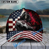 BlueJose Fishing Grunge American Flag Reaper Personalized Cap (13 Breeds)