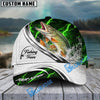 BlueJose Fishing Green Lightning White Scale Water Splash Personalized Cap (13 Breeds)