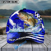 BlueJose Fishing Blue Geometric Splash Personalized Cap (13 Breeds)