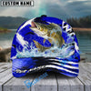 BlueJose Fishing Blue Geometric Splash Personalized Cap (13 Breeds)
