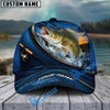 BlueJose Fishing Sunset Splash Navy Scale Reel Personalized Cap (13 Breeds)