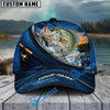 BlueJose Fishing Sunset Splash Navy Scale Reel Personalized Cap (13 Breeds)