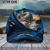 BlueJose Fishing Sunset Splash Navy Scale Reel Personalized Cap (13 Breeds)