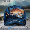 BlueJose Fishing Sunset Splash Navy Scale Reel Personalized Cap (13 Breeds)